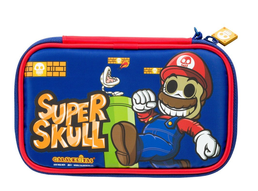 Indeca- Bolsa Funda De Transporte Para Nintendo 3DS - XL - 2DS XL de Calaveritas (modelo Super Mario) Indeca- Bolsa Funda De Transporte Para Nintendo 3DS - XL - 2DS XL de Calaveritas (modelo Super Mario)